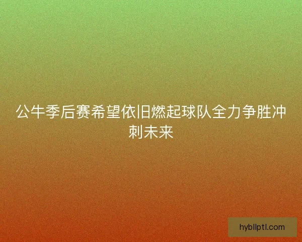 公牛季后赛希望依旧燃起球队全力争胜冲刺未来