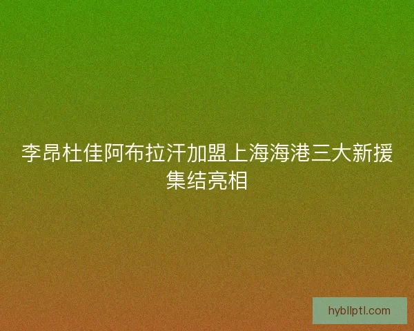 李昂杜佳阿布拉汗加盟上海海港三大新援集结亮相