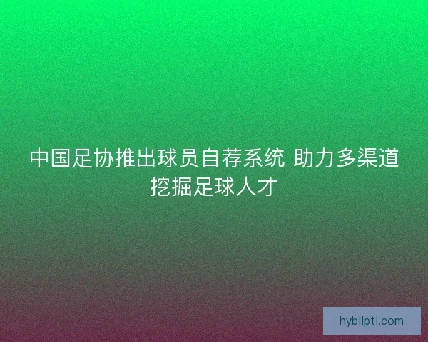 中国足协推出球员自荐系统 助力多渠道挖掘足球人才 中国足协推出球员自荐系统 助力多渠道挖掘足球人才